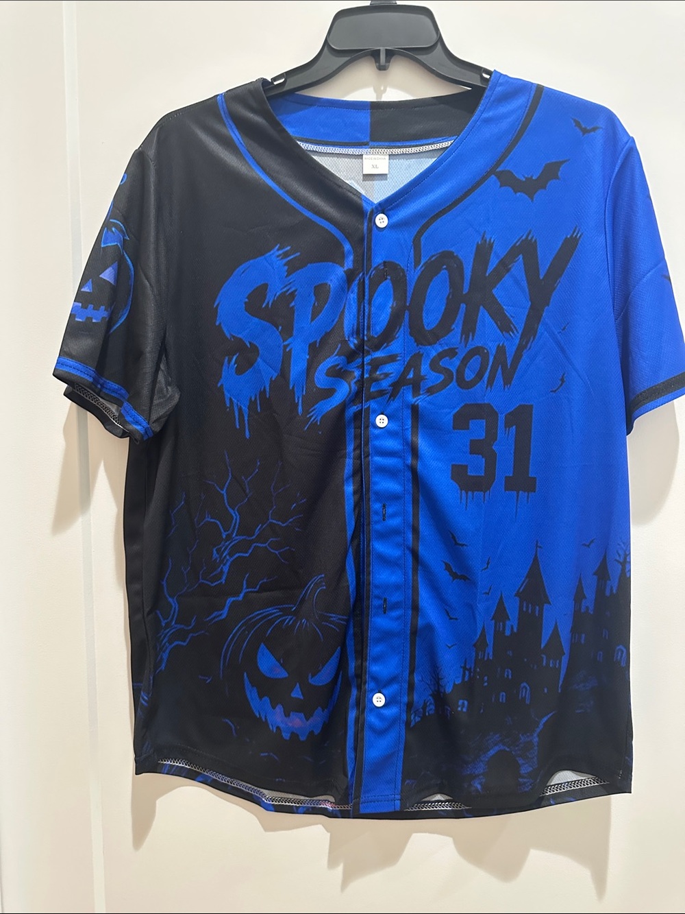 Spooky Season Baseball Double Sided Jersey - Blue & Black